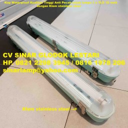 Kap Lampu TL Waterproof Outdoor 1x18 watt Kualitas Tinggi
